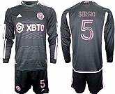 Men's Inter Miami CF #5 sergio 2023-24 Black Away Soccer Jersey Suit,baseball caps,new era cap wholesale,wholesale hats